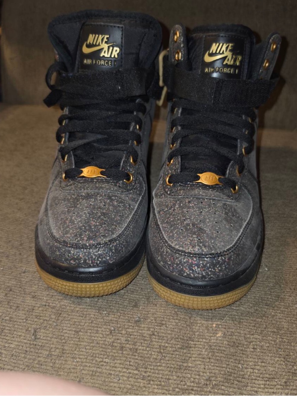 Nike Kids High-Top Sneakers in Black with Gum Outsole